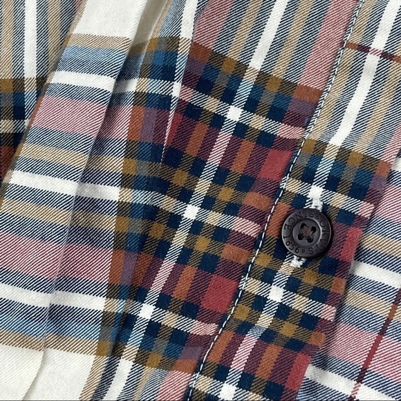 Orvis Button Up Shirt Mens Medium White Red Plaid Long Sleeve - Picture 5 of 9